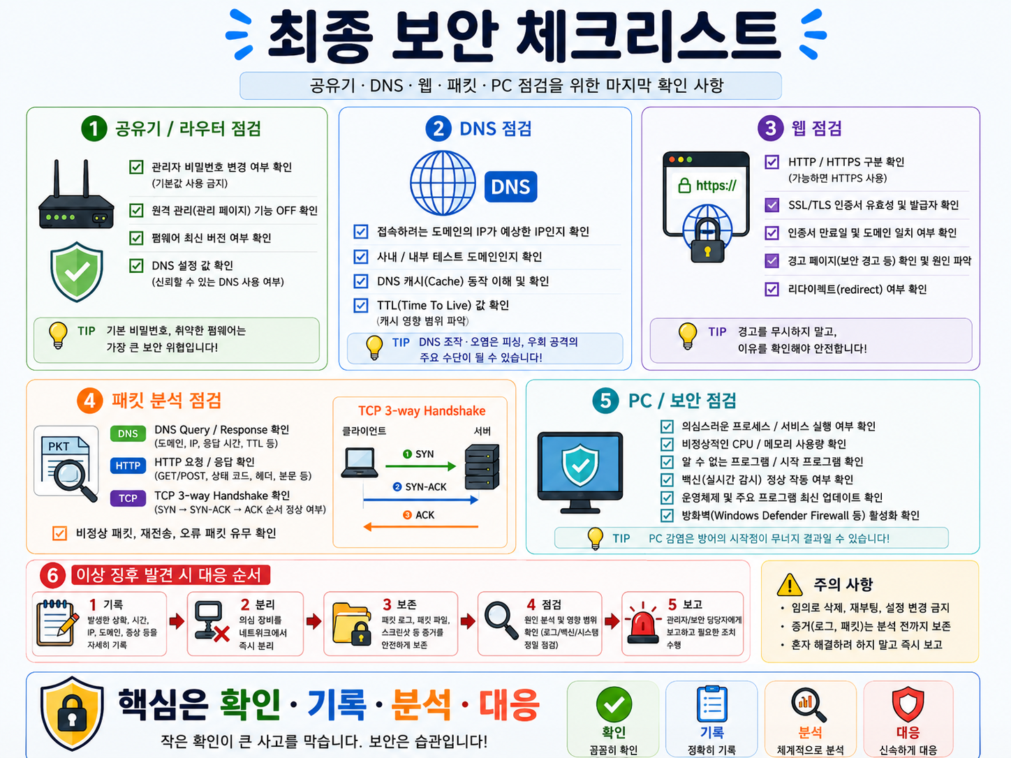 안전 학습 원칙 체크리스트